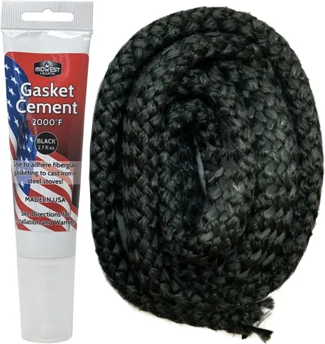 Vista 14 de Midwest Hearth, repuesto de junta de grafito impregnado de fibra de vidrio para estufas de leña.