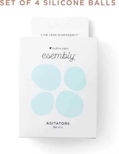 Vista 6 de Esembly Agitadores, bolas para lavadora y secadora para ropa limpia y suave, bolas reutilizables ecológicas de silicona para secadora, paquete de 4