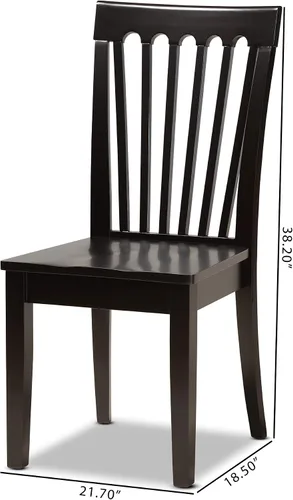Vista 3 de Baxton Studio Minette - Juego de sillas de comedor de transición, madera marrón oscuro, 2 piezas