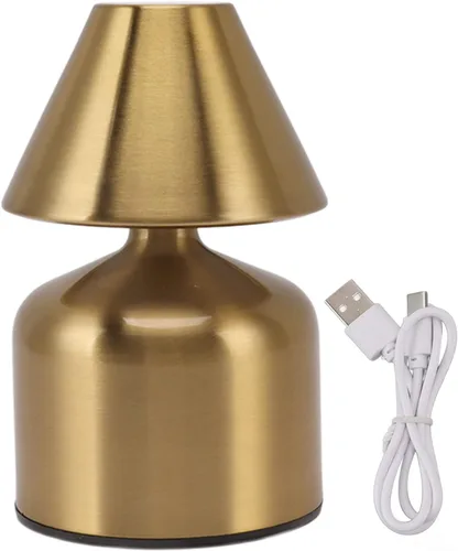 Vista 6 de Focket Lámpara de mesa inalámbrica, 3 colores de atenuación continua USB recargable, lámpara de escritorio LED de 1800 mAh, funciona