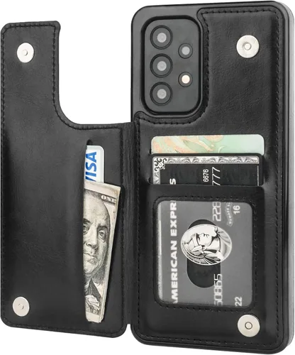 Vista 136 de ONETOP - Funda tipo cartera para Samsung Galaxy S22 con tarjetero, color negro Kickstand,ID/Cash Holder,Case Wallet with Card Slots,Double