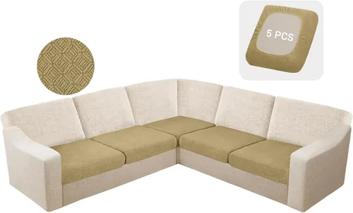 Vista 53 de HDCAXKJ - Fundas impermeables para cojín de sofá modular, fundas elásticas para cojín de sofá de esquina, fundas protectoras de muebles de jacquard