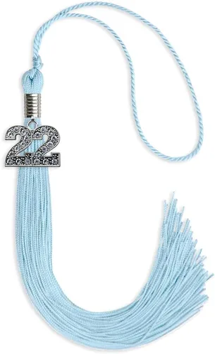 Vista 34 de Endea Graduation Borla de un solo color con dije de plata brillante (oro antiguo, 2022)