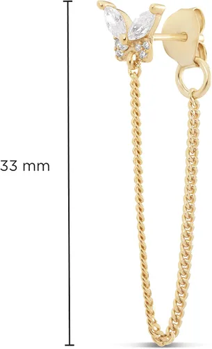 Vista 4 de MILLA Silver & Gold Chain Earrings for Women - 14K Gold Butterfly Earrings for Women & More Trendy Earrings Styles - Comfortable Cute Earrings