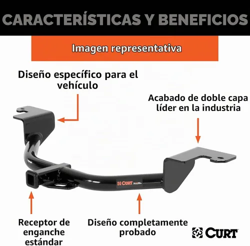 Vista 3 de Enganche de remolque clase 2 con montaje de bola, receptor de 1-1/4 pulgadas para determinado Pontiac Vibe, Toyota Matrix