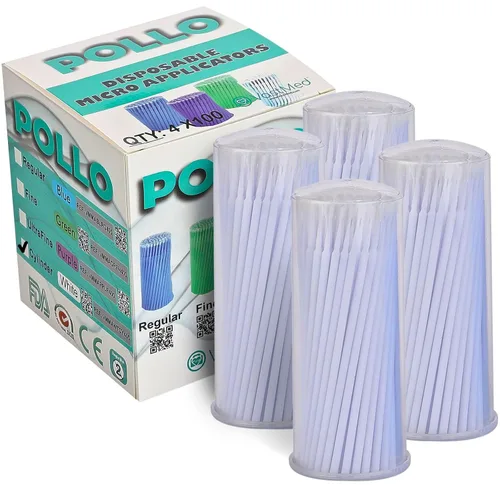 Vista 9 de 400 Unids Micro Aplicadores Dentales Cepillos Microbrush Aplicadores Microbrush Desechables Microswabs Para Extensiones De Pestañas - Azul