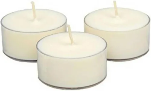 Vista 6 de Soy Tealight Candles - Velas sin aroma, color natural, con base transparente con 6 a 8 horas de encendido, Cera, 12-paquete