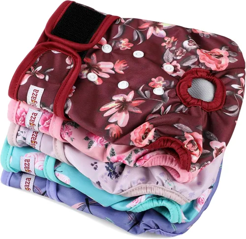 Vista 9 de Pañales lavables y reutilizables para perritos (5 unidades) para perritos, pequeños, medianos y grandes, para cachorros y perritos, bragas