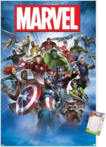 Vista 13 de Trends International Marvel Comics - Póster de pared de tiro grupal, 14.725 x 22.375 pulgadas, versión enmarcada de madera de granero