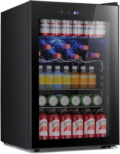 Vista 11 de Antarctic Star Refrigerador de 12 botellas para 48 latas, mini puerta de vidrio para cerveza, bebidas gaseosas o vino, refrigerador independiente