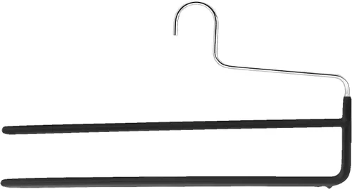 Vista 2 de Mawa by Reston Lloyd Trouser Series - Percha antideslizante con doble barra para pantalones, estilo KH/2, negro