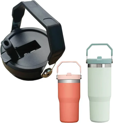 Vista 13 de 2PC Tapas de Vaso de Repuesto a Prueba de Fugas con Popote - Compatibles con Vaso Stanley NUEVA VERSIÓN Iceflow Flip, Quencher H2.0 y Protour Negro