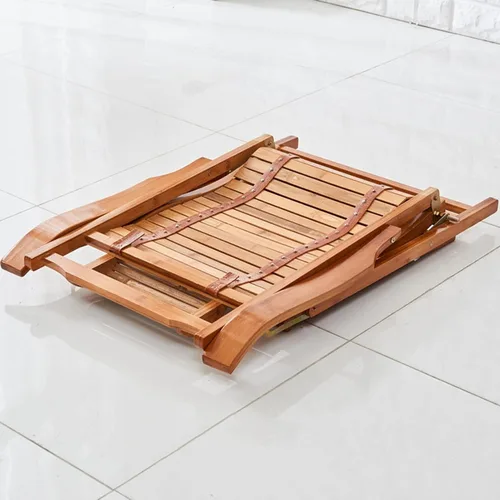 Vista 5 de Silla reclinable plegable, tumbona ajustable de 5 posiciones, silla reclinable de madera para jardín/patio/balcón, (morado)