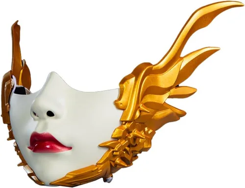 Vista 2 de Máscara mecánica de viento de media cara para mujer, máscara de estilo antiguo para Halloween o cosplay