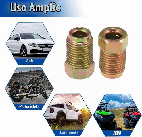 Vista 4 de X AUTOHAUX 20 accesorios de tuerca de línea de freno M10x1.0 roscas