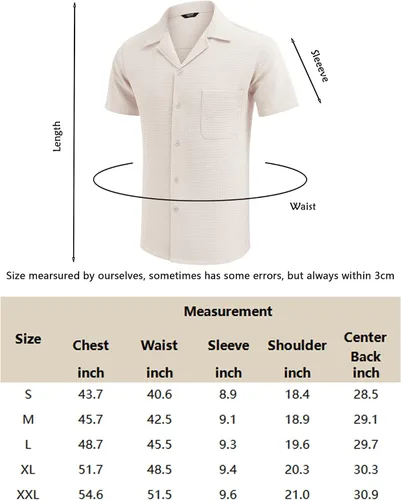 Vista 5 de COOFANDY Camisa de manga corta con botones para hombre, ajuste holgado, para playa cubana
