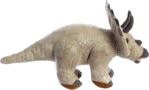 Vista 2 de Aurora Dinos & Dragons Triceratops - Peluche feroz de 13 pulgadas