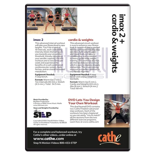 Vista 2 de Cathe Friedrichs Imax 2 Step Aerobics Workout and Cardio Weights Aerobic Step DVD Workout For Women - Two Cardio Step Workouts On The Same Exercise