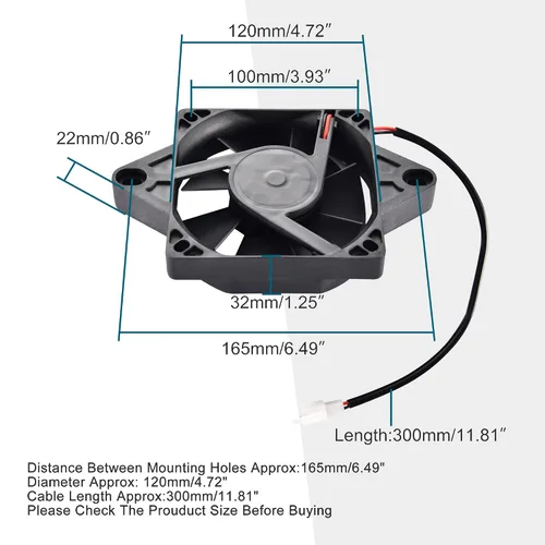 Vista 2 de GOOFIT Reemplazo de ventilador de refrigeración de radiador cuadrado de 12 V CC para ATV de 200 cc y 250 cc refrigerado por agua para motocross Go