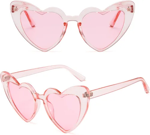 Vista 2 de WMAO Love - Gafas de sol en forma de corazón para mujer, estilo clásico de ojo de gato, estilo retro