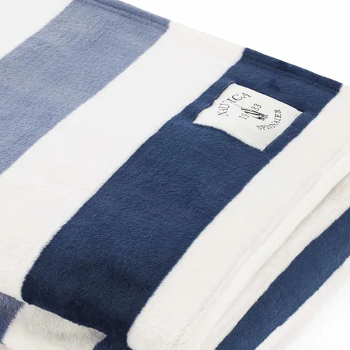 Vista 2 de Nautica - Manta, Manta de Forro Polar Ultrasuave de Felpa para Cama o Sofá, Manta Ligera de Microfranela para Comodidad Durante Todo el Año