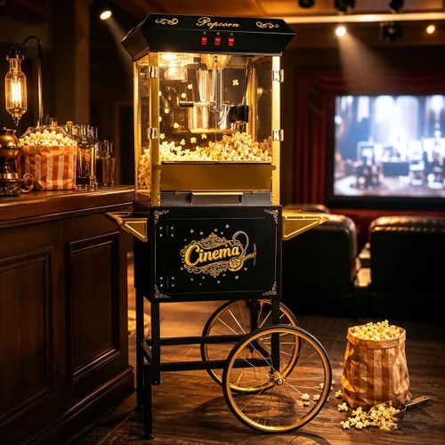 Vista 15 de Máquina comercial de palomitas de maíz con hervidor de 20 onzas, máquina de palomitas de maíz para encimera estilo teatro, acero inoxidable, control