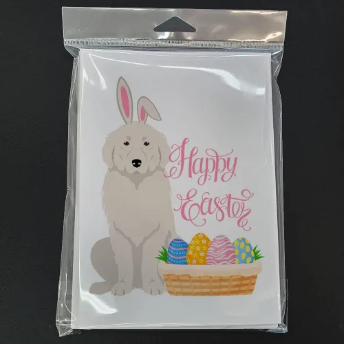 Vista 3 de Caroline's Treasures WDK5041GCA7P - Tarjetas de felicitación y sobres de Pascua de los Grandes Pirineos, paquete de 8 tarjetas en blanco con sobres