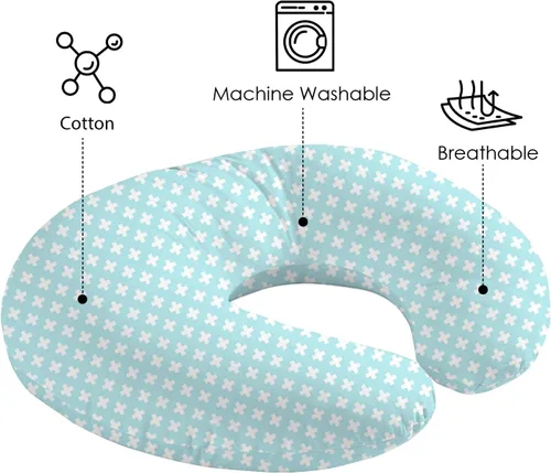 Vista 5 de Little Grape Land Juego de 2 fundas de almohada de algodón para lactancia, suaves y transpirables, extraíbles para almohadas de alimentación, fundas