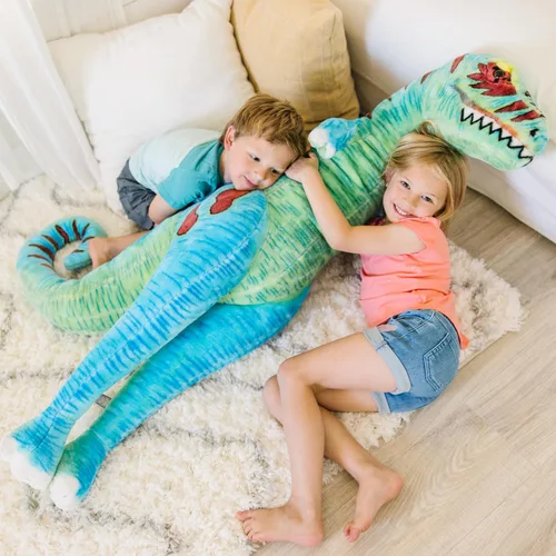 Vista 7 de Melissa & Doug, dinosaurio T-Rex gigante – Peluche realista (más de 4 pies de altura)