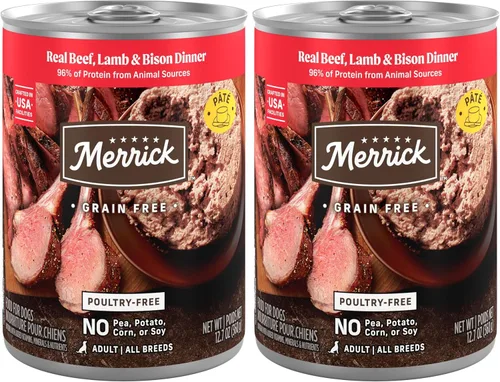 Vista 16 de Merrick Alimento enlatado natural y de primera calidad sin granos, receta húmeda suave y saludable, cena de carne de res real de Texas