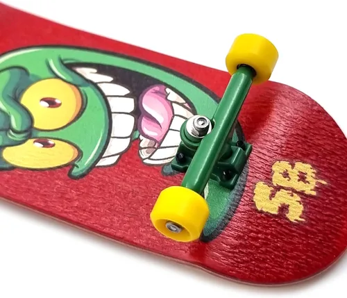 Vista 5 de SPITBOARDS® 34mm x 96mm Juego de Fingerboard Pro (Completo) Cubierta de madera real Trucks Pro con tuercas de bloqueo y bujes Pro Ruedas Pro
