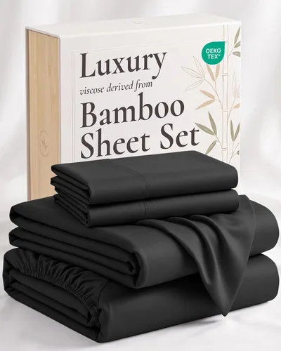 Vista 10 de Hotel Sheets Direct - Juego de sábanas 100% viscosa derivada de bambú tamaño individual - sábanas refrescantes con 1 funda de almohada 01-Blanco