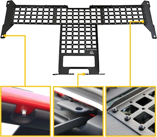 Vista 4 de Molle Panel de techo para Jeep Wrangler JL JLU JT Gladiator 2018-2023 Fácil instalación