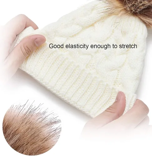 Vista 3 de DANMY Gorro para bebé, recién nacido, para invierno, cálido, para niños y niñas, gorro cálido de invierno