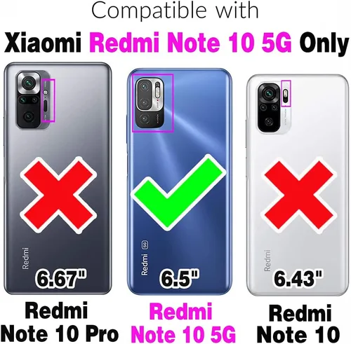 Vista 2 de Asuwish Funda de teléfono para Xiaomi Redmi Note 10 5G con protector de pantalla de vidrio templado y cubierta de billetera de encaje Soporte