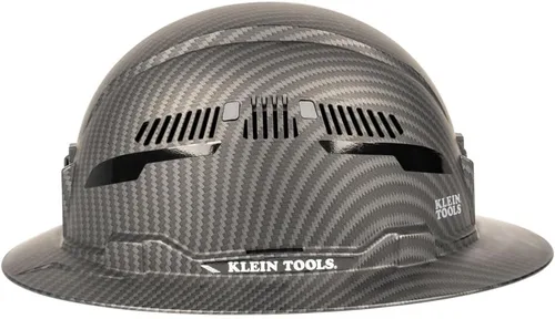 Vista 9 de Klein Tools 60626 - Casco duro, ala completa ventilada con diseño KARBN premium, casco duro tipo 1 clase C, suspensión de trinquete de 4 puntos