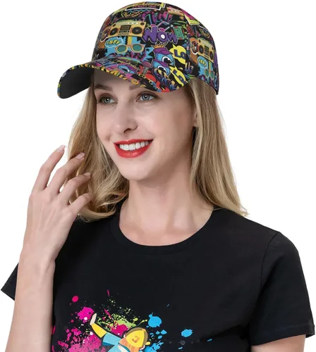 Vista 8 de Gorra de béisbol retro de los años 80 y 90 estilo de moda para hombre y mujer, gorra de béisbol ajustable