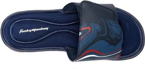 Vista 3 de FUNKYMONKEY Sandalias de espuma viscoelástica para hombres, sandalias de meter con correa gráfica y ajustables para exteriores
