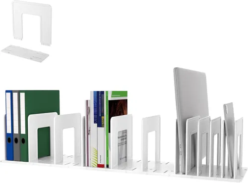 Vista 18 de Clasificador de Archivos Vertical Ajustable de Plástico Resistente Expandible Soporte de Archivos Vertical, Organizador de Carpetas de Escritorio