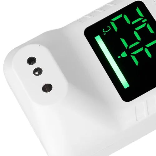 Vista 9 de Termómetro infrarrojo para la frente montado en la pared, termómetro digital de pared no electrónico, carga USB o funciona con pilas, termómetro