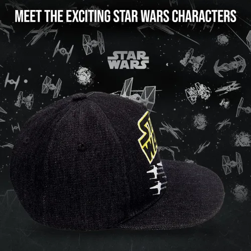 Vista 4 de Star Wars Gorra de béisbol clásica bordada con logotipo plano, para niños y jóvenes
