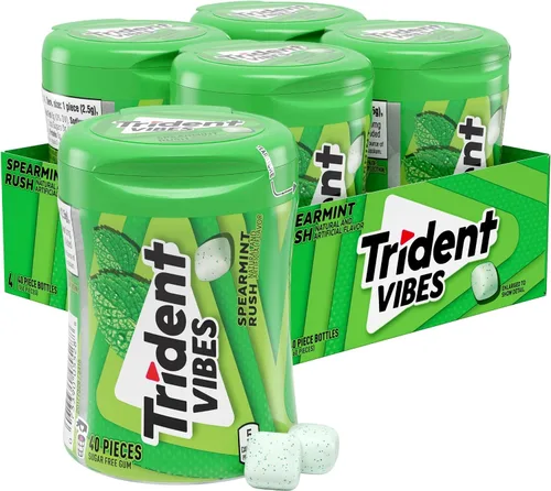 Vista 17 de Trident Vibes Blue RASPBERRY - Goma de mascar sin azúcar, 14
