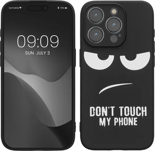 Vista 12 de kwmobile Funda de silicona TPU compatible con Xiaomi 11T/11T Pro - Funda suave - No toques mi teléfono blanco/negro