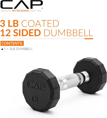 Vista 2 de CAP Barbell Peso de la mancuerna hexagonal recubierta, individual, 10-120 libras, múltiples opciones