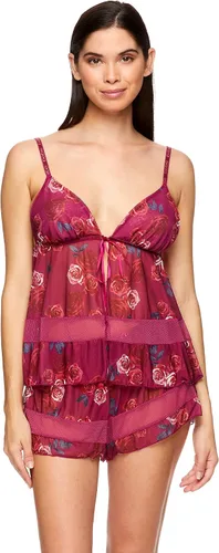 Vista 5 de bebe Ropa de dormir de malla y lencería corta para mujer, conjunto de lencería para mujer, conjunto de 2 piezas