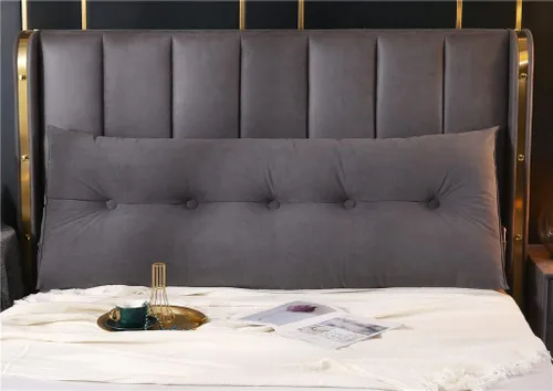 Vista 2 de Cabecera triangular grande, almohada de cuña para apoyabrazos de lectura, soporte de posicionamiento, cojín con funda extraíble, gris