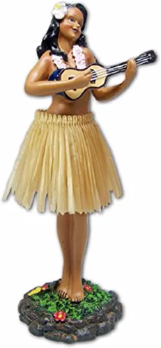Vista 2 de KC Hawaii Leilani - Muñeca para tablero de instrumentos con ukelele natural, 7 pulgadas