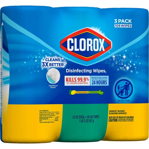Vista 9 de Clorox 30112 - Toallitas desinfectantes, aroma fresco a limón (525 unidades)