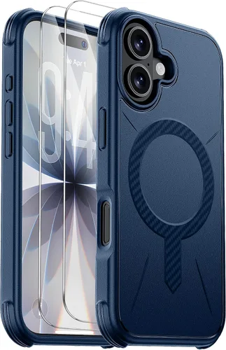 Vista 30 de Funda para iPhone Air [compatible con MagSafe] [2 protectores de pantalla] [prueba de caídas de grado militar] Funda magnética resistente