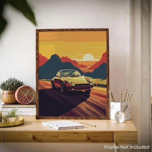 Vista 4 de Inspirational Wall Art Co. - Innovación Porsche 911 2023 - Carteles de coche para habitación de niños - Decoración de pared del automóvil